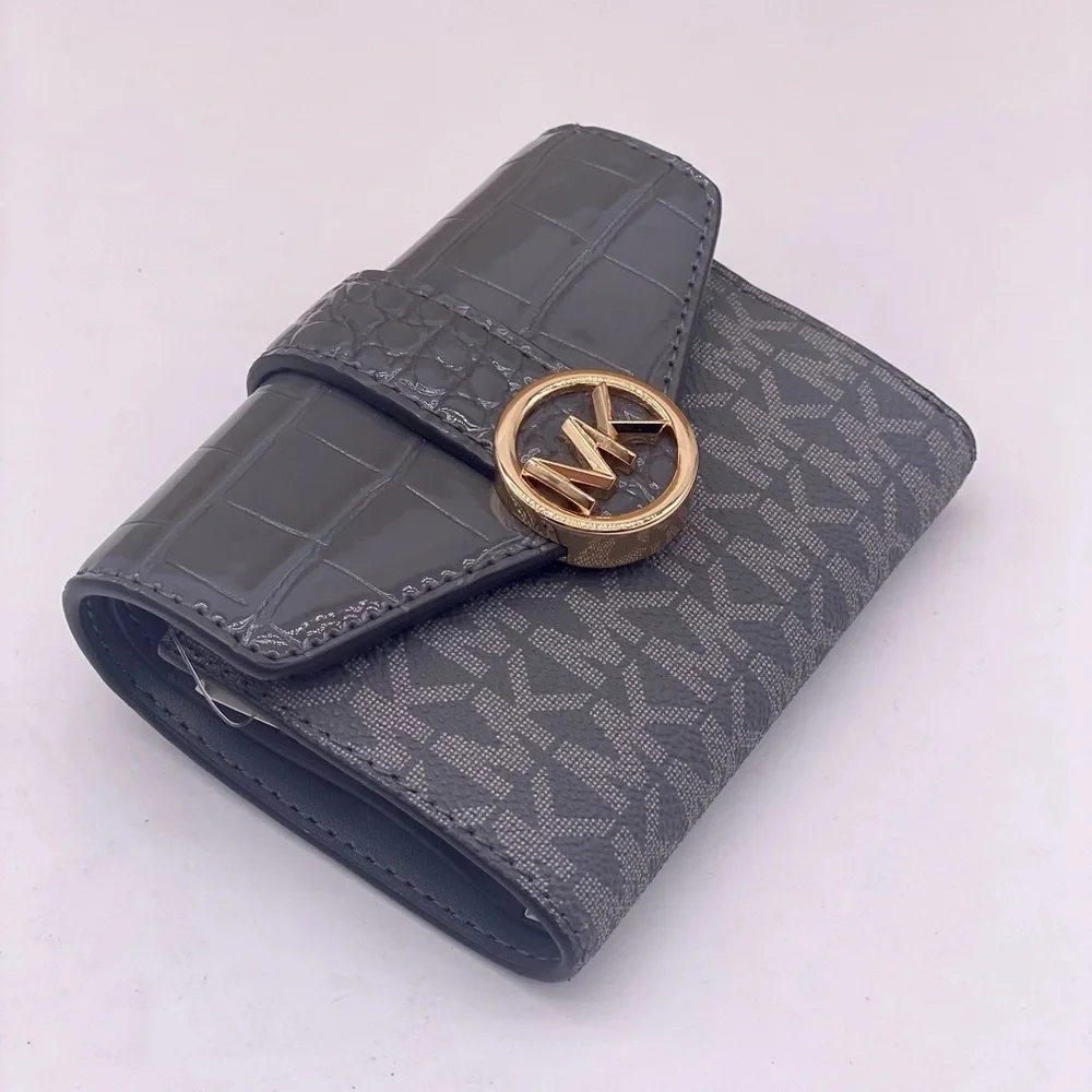 MICHAEL KORS CARMEN MEDIUM WALLET HEATHER GREY MULTI